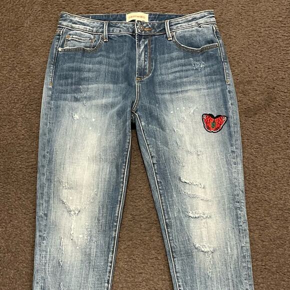 Free People Driftwood Joyce Butterfly Distressed Jeans - Picture 4 of 5